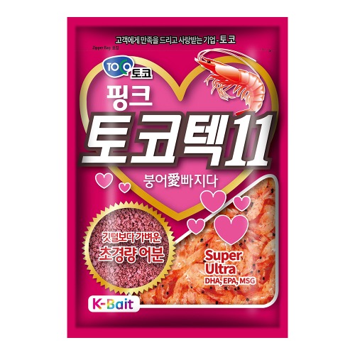 토코 토코텍11 어분 떡밥 핑크 민물 낚시 초경량 향 붕어